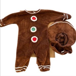 Vintage baby unisex, gingerbread man costume